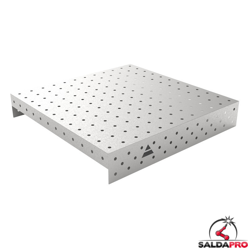 Copertura in acciaio inox GPPH 1,2x1,2mt per tavoli saldatura fori 16mm griglia diagonale