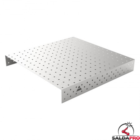 Copertura in acciaio inox GPPH 1,5x1,48mt per tavoli saldatura fori 16mm griglia diagonale