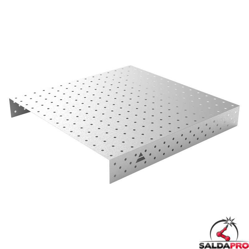Copertura in acciaio inox GPPH 1,5x1,48mt per tavoli saldatura fori 16mm griglia diagonale