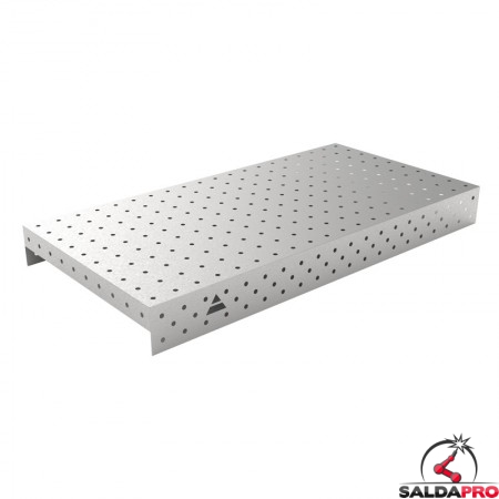 Copertura in acciaio inox GPPH 2x1mt per tavoli saldatura fori 16mm griglia diagonale
