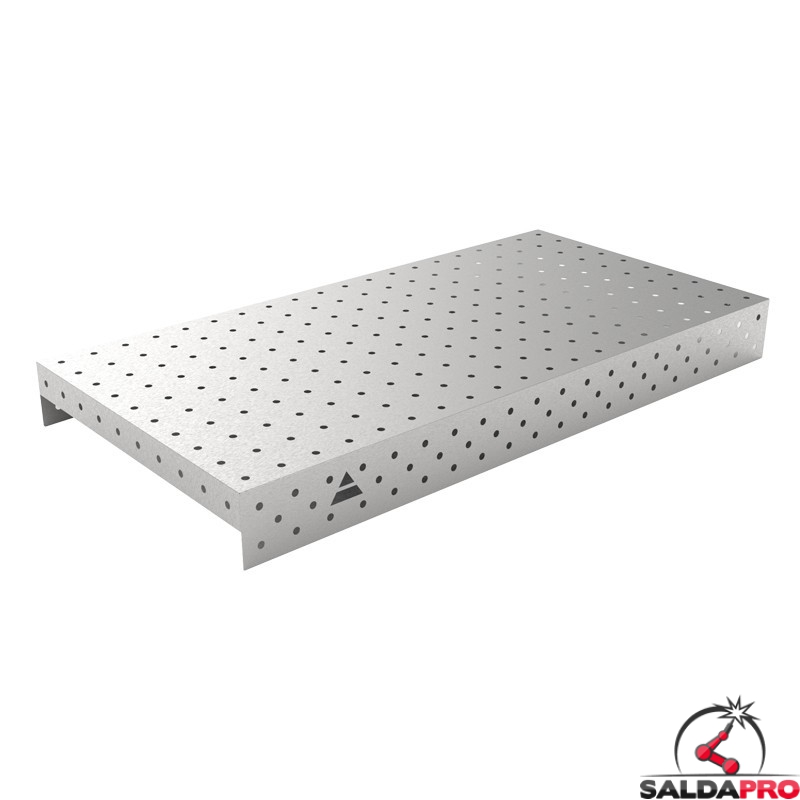 Copertura in acciaio inox GPPH 2x1mt per tavoli saldatura fori 16mm griglia diagonale