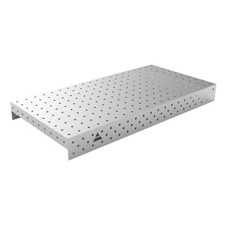 Copertura in acciaio inox GPPH 2x1mt per tavoli saldatura fori 16mm griglia diagonale