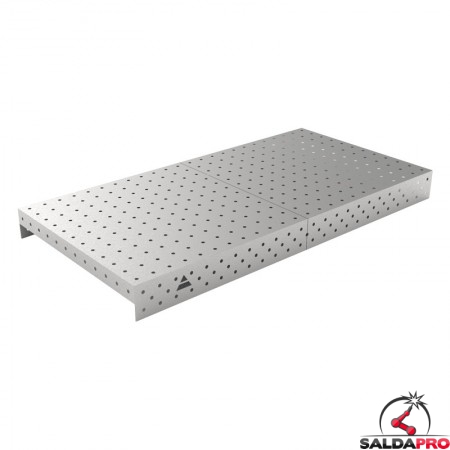 Copertura in acciaio inox GPPH 2,4x1,2mt per tavoli saldatura fori 16mm griglia diagonale