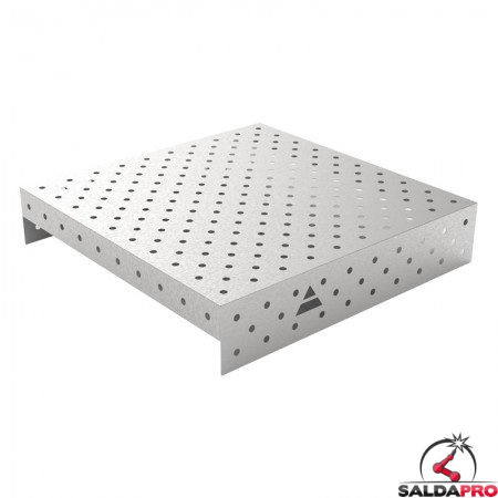 Copertura in acciaio inox GPPH 1x1mt per tavoli saldatura fori 16mm griglia diagonale