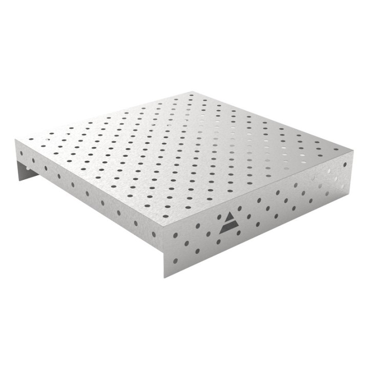 Copertura in acciaio inox GPPH 1x1mt per tavoli saldatura fori 16mm griglia diagonale