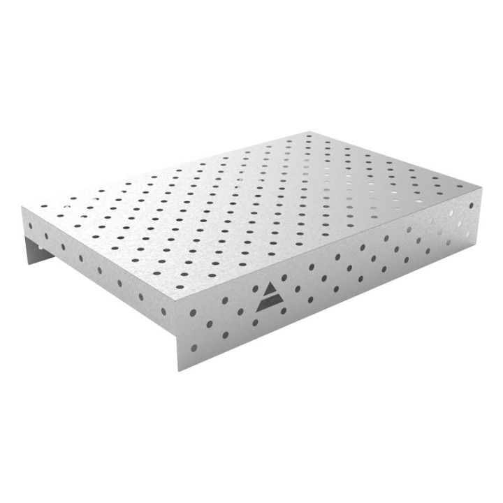 Copertura in acciaio inox GPPH 1,2x0,8mt per tavoli saldatura fori 16mm griglia diagonale