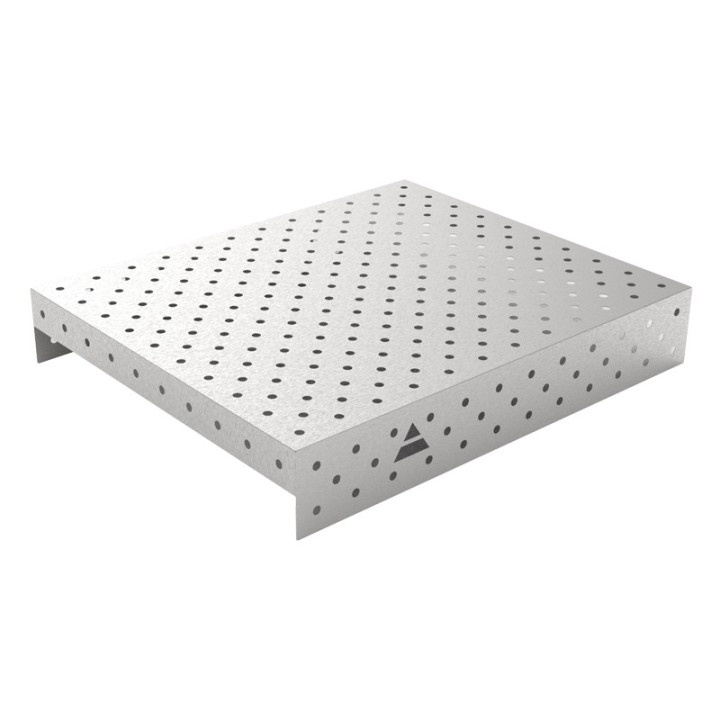 Copertura in acciaio inox GPPH 1,2x1mt per tavoli saldatura fori 16mm griglia diagonale