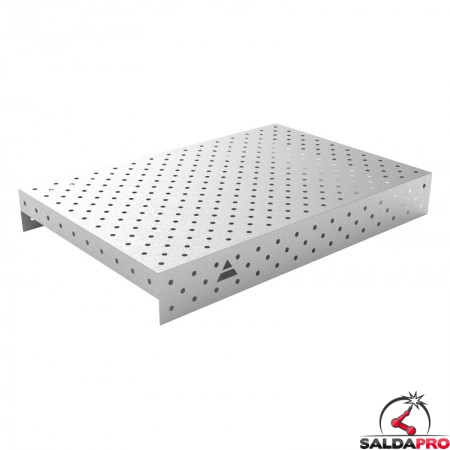 Copertura in acciaio inox GPPH 1,5x1mt per tavoli saldatura fori 16mm griglia diagonale