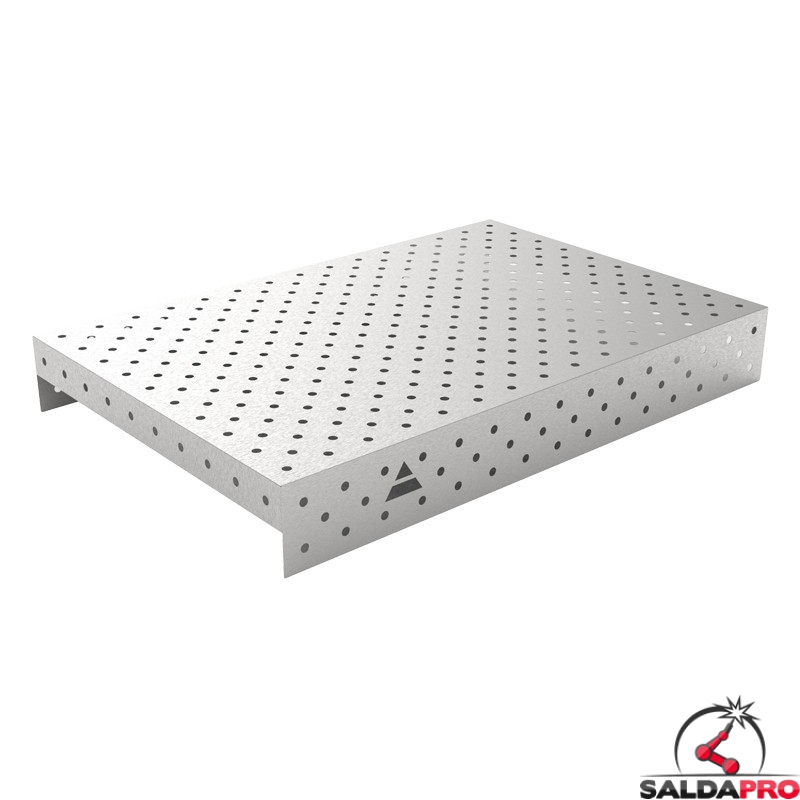 Copertura in acciaio inox GPPH 1,5x1mt per tavoli saldatura fori 16mm griglia diagonale