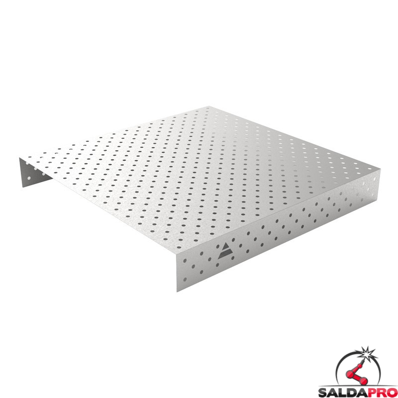 Copertura in acciaio inox GPPH 1,5x1,48mt per tavoli saldatura fori 16mm griglia diagonale