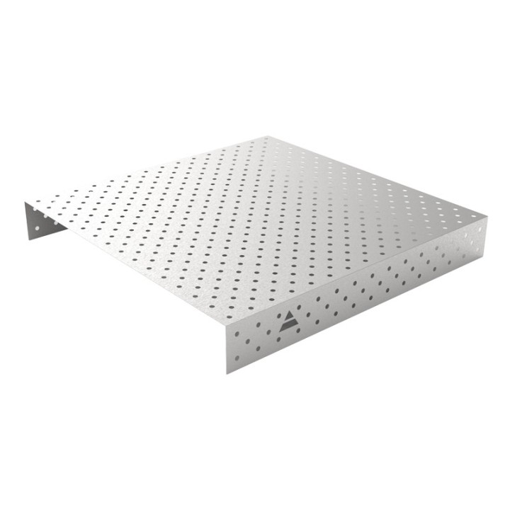 Copertura in acciaio inox GPPH 1,5x1,48mt per tavoli saldatura fori 16mm griglia diagonale