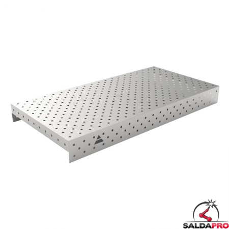 Copertura in acciaio inox GPPH 2x1mt per tavoli saldatura fori 16mm griglia diagonale
