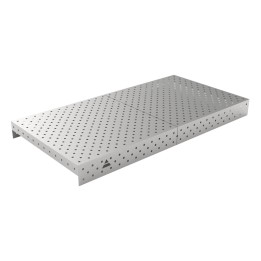 Copertura in acciaio inox GPPH 2,4x1,2mt per tavoli saldatura fori 16mm griglia diagonale