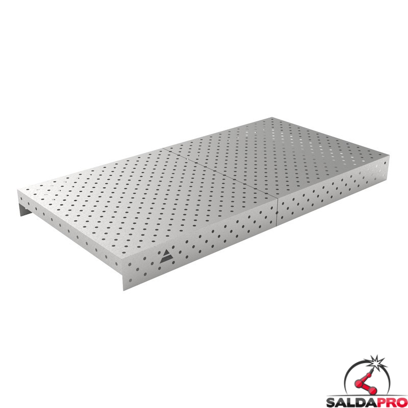 Copertura in acciaio inox GPPH 2,4x1,2mt per tavoli saldatura fori 16mm griglia diagonale