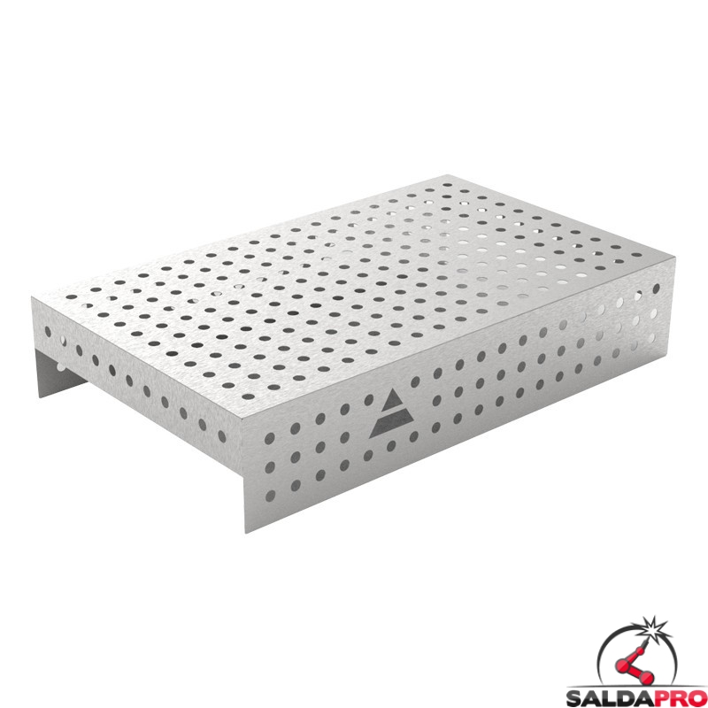 Copertura in acciaio inox GPPH 1x0,6mt per tavoli saldatura fori 16mm griglia 50x50mm