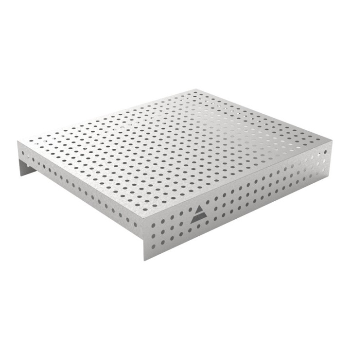 Copertura in acciaio inox GPPH 1,2x1mt per tavoli saldatura fori 16mm griglia 50x50mm