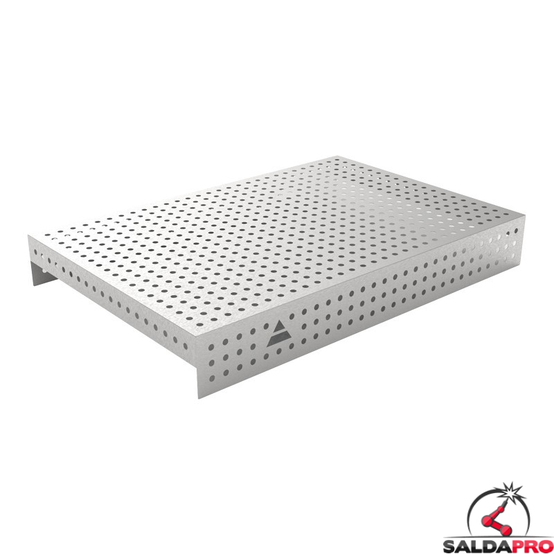 Copertura in acciaio inox GPPH 1,5x1mt per tavoli saldatura fori 16mm griglia 50x50mm