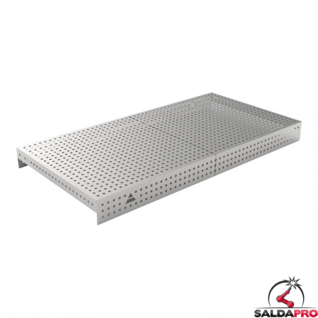 Copertura in acciaio inox GPPH 2,4x1,2mt per tavoli saldatura fori 16mm griglia 50x50mm