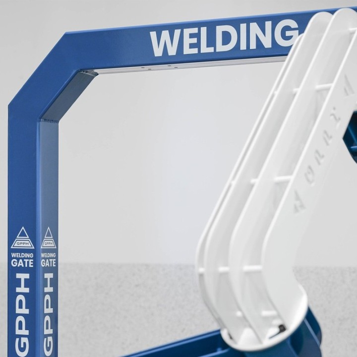 Supporto robot con flangia a 90° GPPH Welding Gate per tavoli saldatura