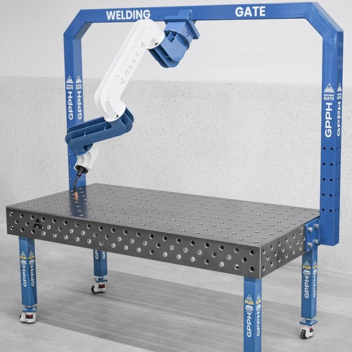 Supporto robot con flangia a 45° GPPH Welding Gate per tavoli saldatura