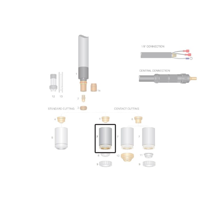Ugello esterno taglio contatto long life torce al plasma CEBORA - (10pz)