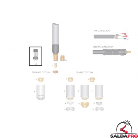 dettaglio estrattore diffusore aria ricambio torce al plasma cebora lincoln ews hypertherm trafimet