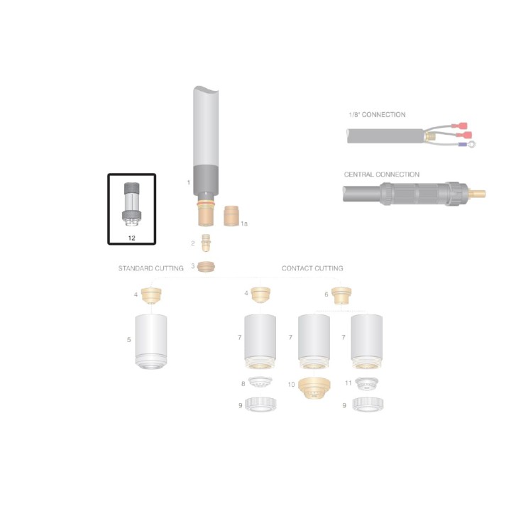 dettaglio estrattore diffusore aria ricambio torce al plasma cebora lincoln ews hypertherm trafimet