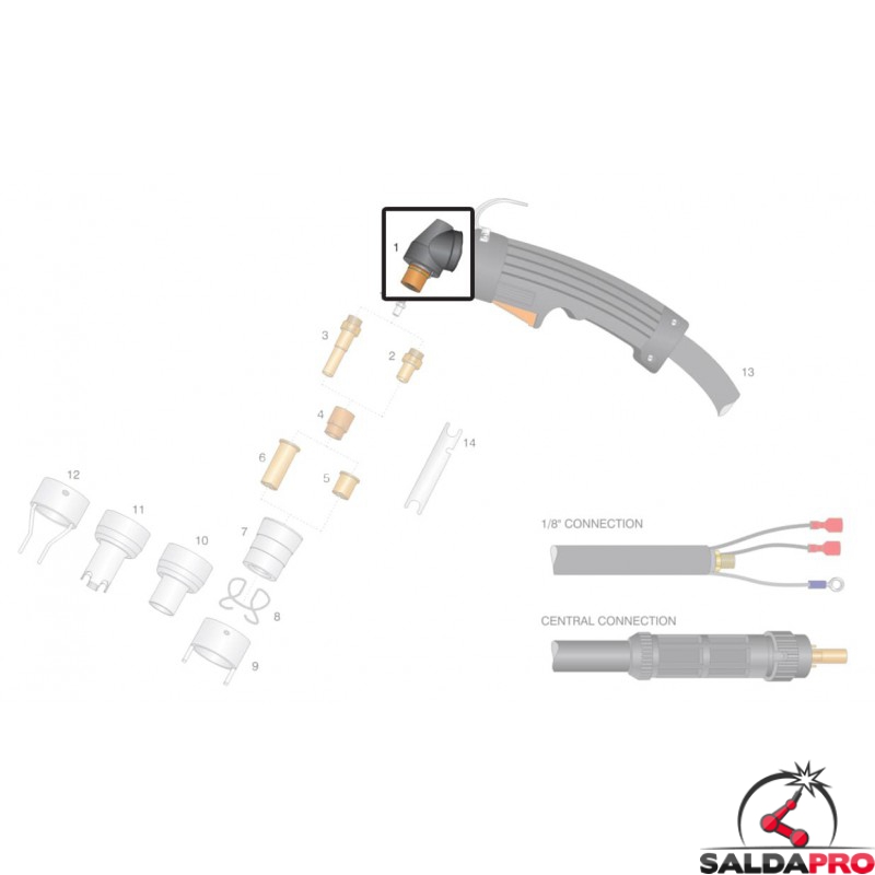 Ugello 30-45A per torce al plasma Duramax Hyamp di Hypertherm Ugello 30-45A per torce al plasma Duramax Hyamp di Hypertherm