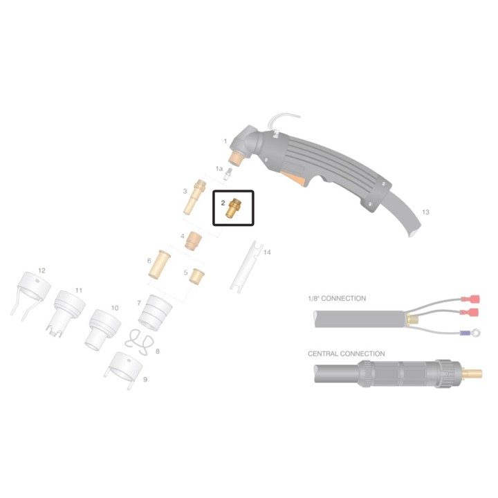 Elettrodo Hf per torce al plasma P36 P52 P70 CEBORA® - Lincoln (10pz)