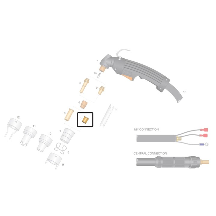 Ugello rame long life Ø 1,0 e 1,2mm per torce al plasma CEBORA® - Lincoln(10pz)