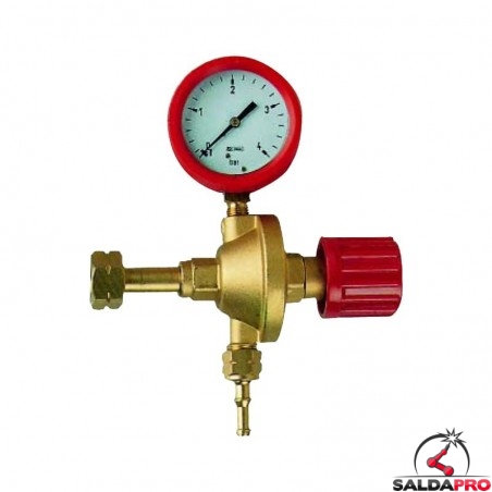 RIDUTTORE DI PRESSIONE PROPANO GAS CON MANOMETRO USCITA 2,5 BAR PROFESSIONALE