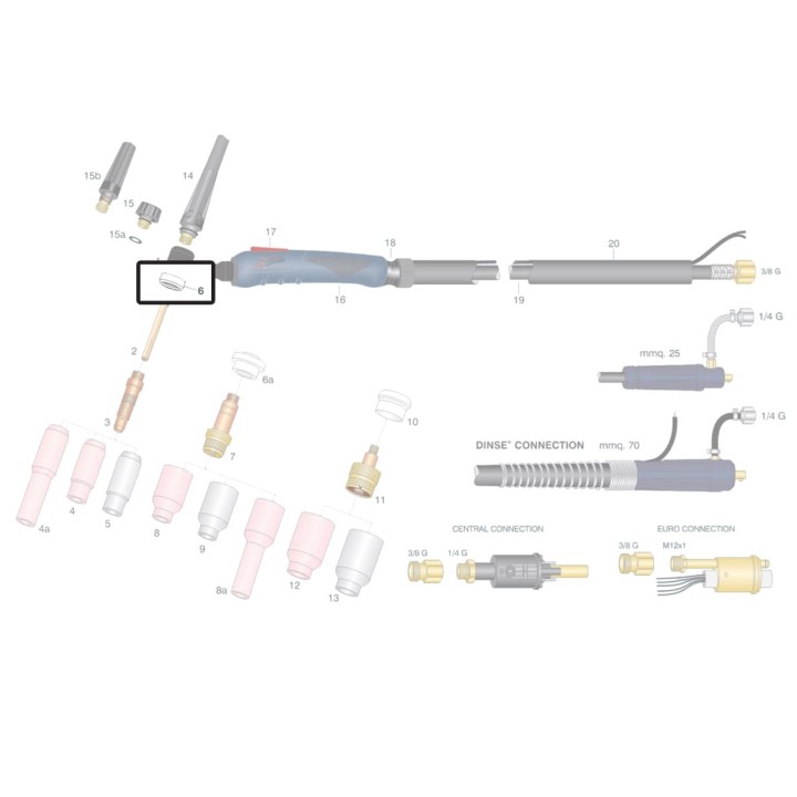 Isolante inferiore torcia WP-9 WP-20 per saldatura TIG (10 pz)