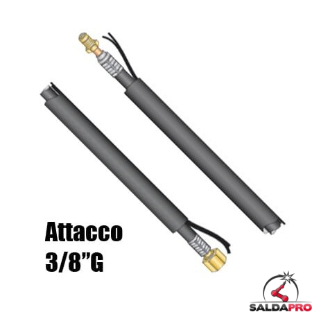 Pacco cavi 4-8 metri attacco 3/8"G per torcia WP-9 e WP-17 saldatura TIG