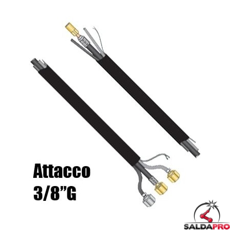 Pacco cavi attacco 3/8"G per torcia WP-20 saldatura TIG