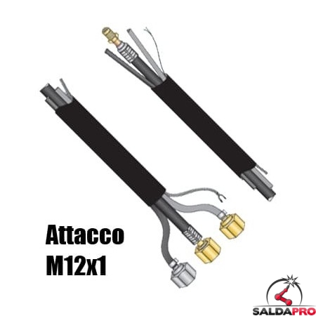 Pacco cavi attacco M12x1 per torcia WP-18 saldatura TIG