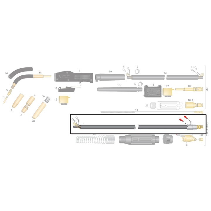 Cavo assemblato USA per TW3 EURO CONNECTION diam.12x1