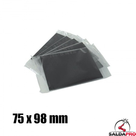 Vetro inattinico 75x98 DIN 9-13 per maschera saldatura (10pz)