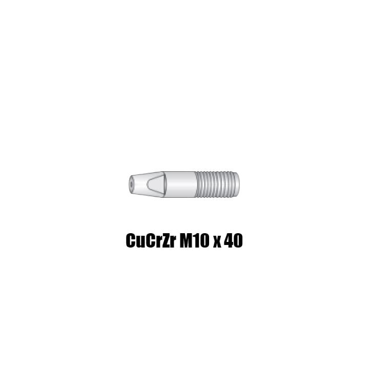 Punte guidafilo CuCrZr M10x40 Ø 0,8-1,6 per torce Serie NL - NW - NCR (10pz)
