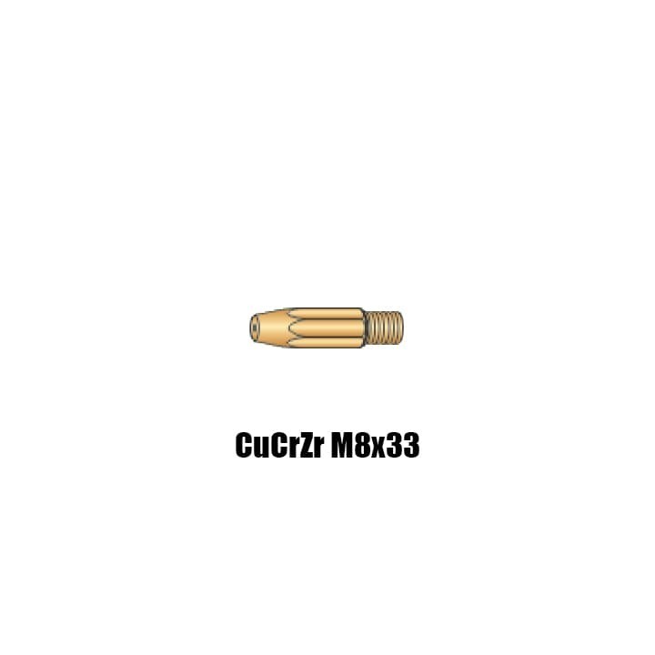 Punta guidafilo CuCrZr M8x33 Ø0,8-1,6 per torce Serie MCF MG MECHAFIN® (10pz)