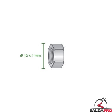 dimensioni dado Ø M12x1mm per torcia TRF MAX TW-E