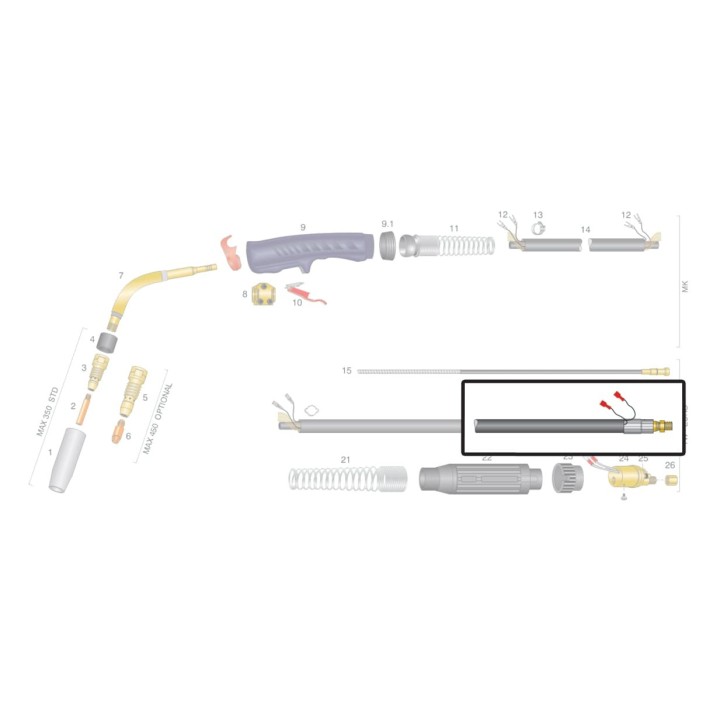 dettaglio Cavo assemblato attacco EURO Ø M14x1 - TRF MAX 450