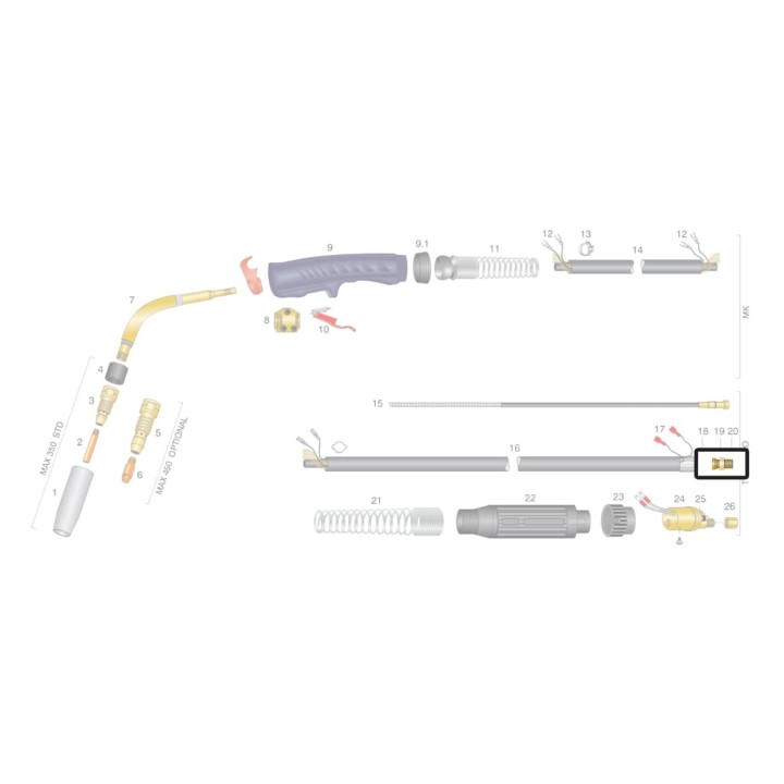 Raccordo Ø M14x1mm per torcia TRF MAX 450