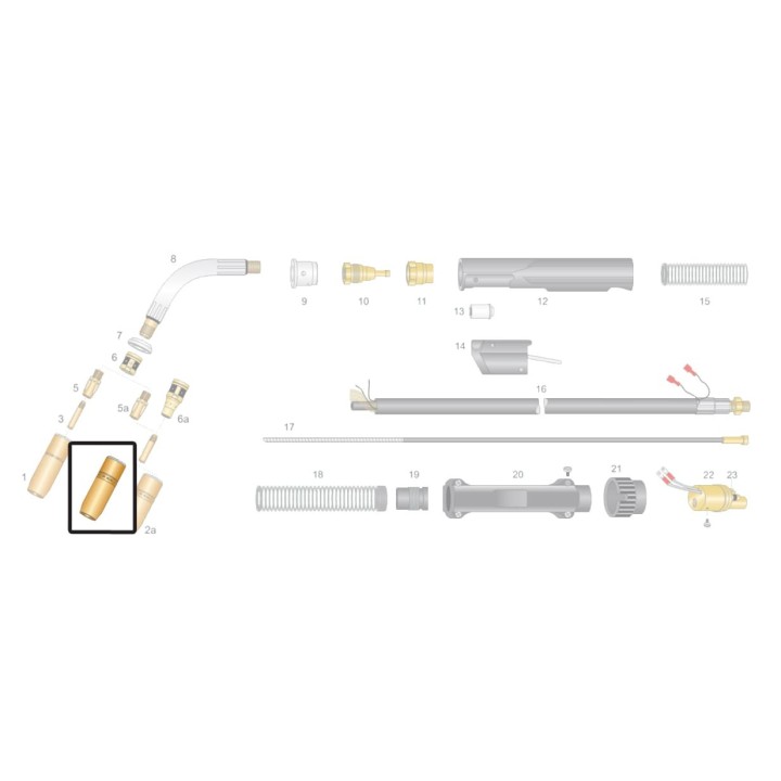 Ugello gas H.D. Ø16-19mm Tip 6 torce TRGK® 400A - 500A - 600A (10pz)