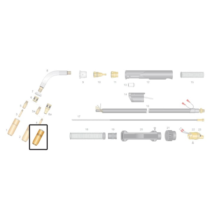 Ugello gas H.D. Ø13-19mm torce TRGK® 400A - 500A - 600A (10pz)