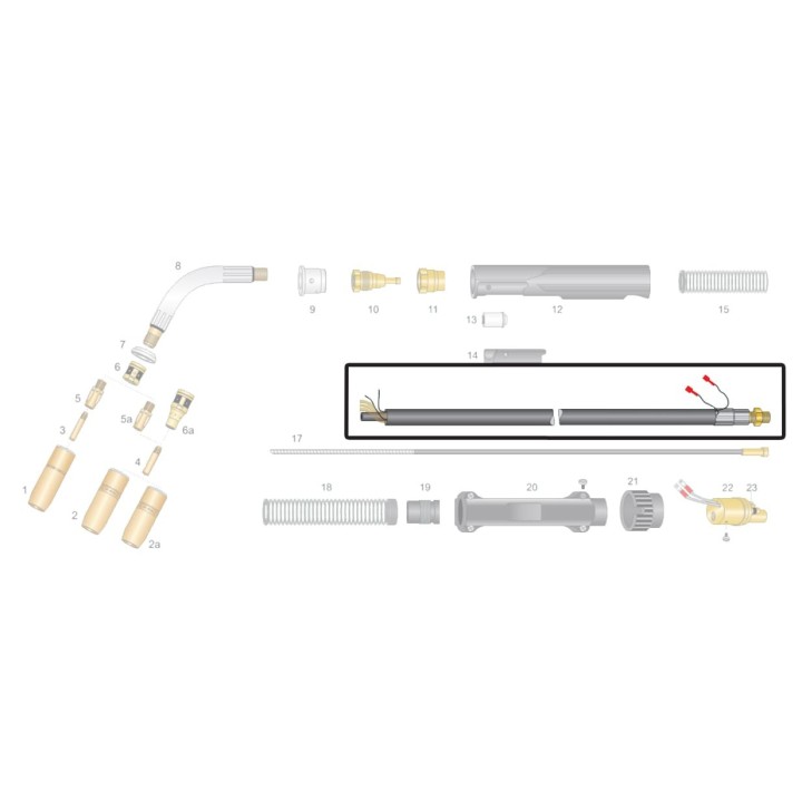Cavo assemblato BND 400-50 USA attacco EURO TRGK® 400A saldatura MIG