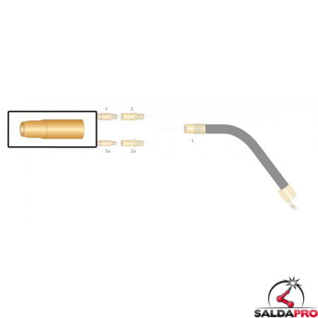 dettaglio ricambio ugello gas per torce tns 550w tynos saldatura filo mig