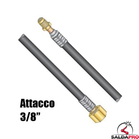 cavo porta corrente attaco 3/8g ricambio torcia wp17 high flex saldatura tig