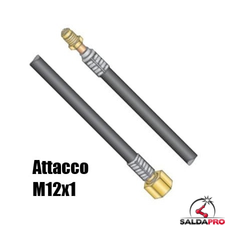 cavo porta corrente attacco m12x1 ricambio torcia wp17 high flex saldatura tig