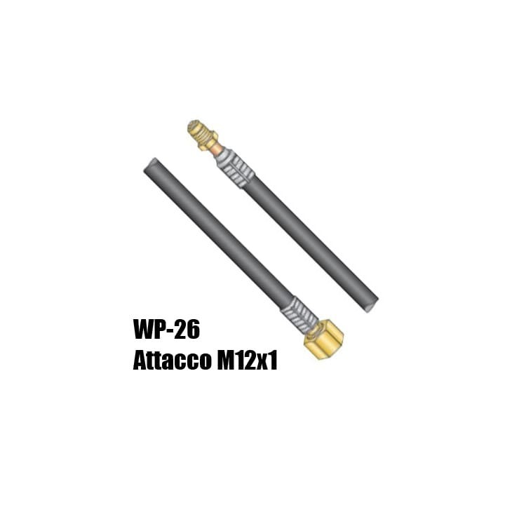 cavo porta corrente attacco m12x1 ricambio torcia wp26 high flex saldatura tig