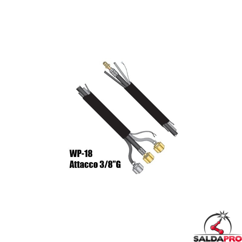 cavo porta corrente wp18 high flex attacco 3/8g ricambio torcia saldatura tig